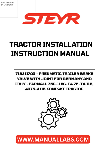 Introducing the STEYR 718211700 Pneumatic Trailer Brake Valve, expertly designed for seamless compatibility with German and Italian models. This high-quality valve is specifically engineered for use with Farmall 75C-115C and T4.75-T4.115 compact tractors, ensuring reliable performance and safety during your agricultural operations.