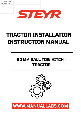 Introducing the STEYR 80 MM Ball Tow Hitch, designed specifically for seamless tractor installation. This robust tow hitch is engineered to provide maximum strength and durability, ensuring reliable performance for all your towing needs. With a precision fit for STEYR tractors, you can trust that this hitch will enhance your vehicle's functionality.