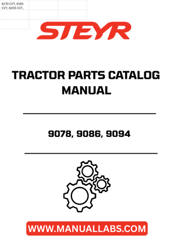 Discover the essential STEYR 9078, 9086, 9094 Tractor Parts Catalog Manual - 7-6821, your go-to resource for maintaining and repairing your STEYR tractor. This comprehensive manual provides detailed diagrams and part numbers, ensuring you can easily identify and source the components you need for optimal performance.