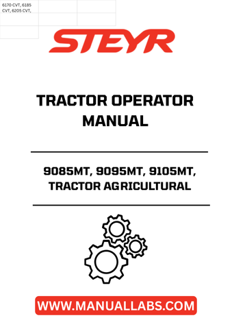 Enhance your agricultural efficiency with the STEYR 9085MT, 9095MT, and 9105MT Tractor Operator Manual. This comprehensive guide is designed specifically for these powerful tractors, ensuring you have all the information you need to operate and maintain your equipment effectively.