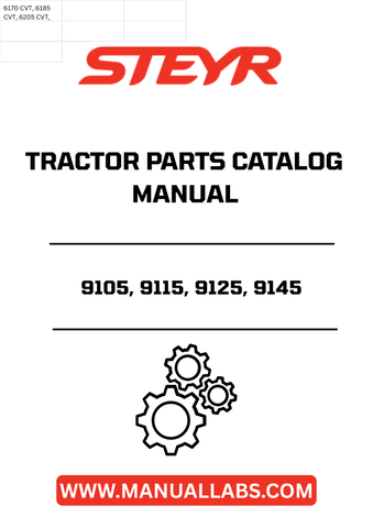 Discover the essential STEYR 9105, 9115, 9125, 9145 Tractor Parts Catalog Manual - 7-4301, your go-to resource for maintaining and repairing your STEYR tractor. This comprehensive manual provides detailed diagrams, part numbers, and specifications, ensuring you have all the information needed to keep your equipment running smoothly.