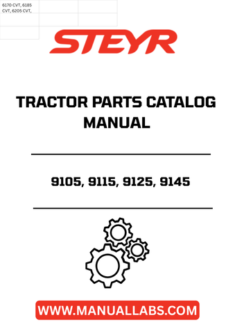 Discover the essential STEYR 9105, 9115, 9125, 9145 Tractor Parts Catalog Manual (7-6262), your go-to resource for maintaining and repairing your STEYR tractor. This comprehensive manual provides detailed diagrams and specifications, ensuring you have all the information needed to keep your equipment running smoothly.