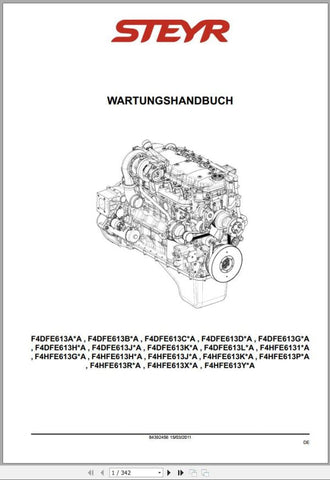 Discover the essential STEYR Agricultural Tractor F4DFE613A – F4HFE613Y Maintenance Manual, now available in a convenient PDF format. This comprehensive guide is designed to help you maintain your tractor efficiently, ensuring optimal performance and longevity.