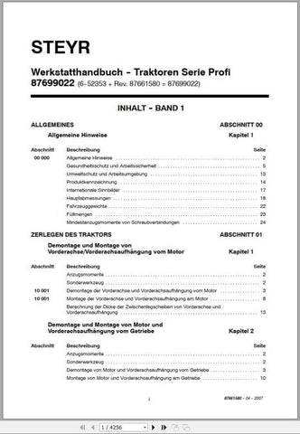 Discover the ultimate resource for maintaining your STEYR Agricultural Tractor with the PROFI Series Workshop Manual (Part Number: 87699022). This comprehensive PDF file is designed to provide you with detailed insights and step-by-step instructions, ensuring that you can perform repairs and maintenance with confidence and precision.
