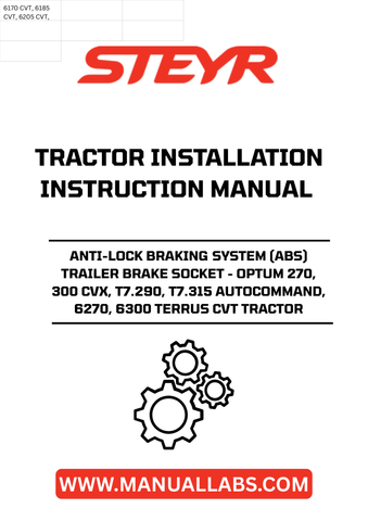 Introducing the STEYR Anti-Lock Braking System (ABS) Trailer Brake Socket, designed specifically for the Optum 270, 300 CVX, T7.290, T7.315 Autocommand, 6270, 6300 Terrus CVT tractors. This essential component ensures optimal braking performance, enhancing safety and control during towing operations.
