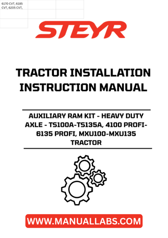 Introducing the STEYR Auxiliary Ram Kit, designed specifically for heavy-duty axle applications in TS100A-TS135A, 4100 PROFI-6135 PROFI, and MXU100-MXU135 tractors. This robust kit enhances your tractor's performance, ensuring reliable operation even under the most demanding conditions.