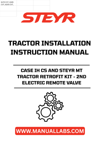 Upgrade your STEYR CASE IH CS or STEYR MT tractor with our comprehensive Retrofit Kit for a 2nd Electric Remote Valve. This essential installation manual (part number 84125695) provides clear, step-by-step instructions to enhance your tractor's functionality, allowing for greater versatility in your agricultural tasks.
