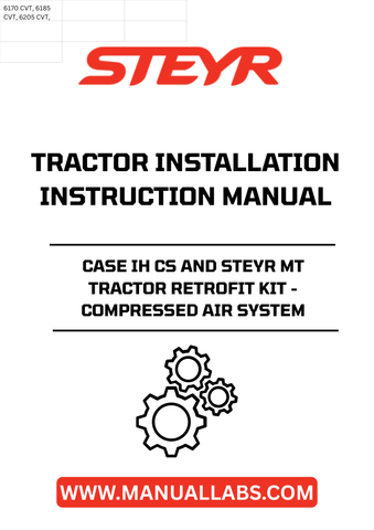 Transform your STEYR CASE IH CS or STEYR MT tractor with our comprehensive Retrofit Kit, designed to enhance your machine's performance through a state-of-the-art compressed air system. This kit includes everything you need for a seamless installation, ensuring your tractor operates at peak efficiency.