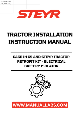 Upgrade your STEYR or CASE IH tractor with the essential Electrical Battery Isolator Retrofit Kit. Designed specifically for models CS and STEYR, this kit ensures optimal performance and safety by allowing you to easily disconnect the battery when not in use. Say goodbye to battery drain and extend the life of your equipment with this simple yet effective solution.