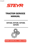 Unlock the full potential of your STEYR CVT120, CVT130, CVT150, and CVT170 tractors with the comprehensive Service Manual (7-98362). This essential guide is designed to provide you with detailed insights into maintenance, troubleshooting, and repair procedures, ensuring your machinery operates at peak performance.