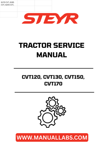 Unlock the full potential of your STEYR CVT120, CVT130, CVT150, and CVT170 tractors with the comprehensive Service Manual (7-98362). This essential guide is designed to provide you with detailed insights into maintenance, troubleshooting, and repair procedures, ensuring your machinery operates at peak performance.