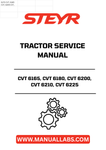 Unlock the full potential of your STEYR CVT tractor with the comprehensive Service Manual (Part No. 84172740). Designed specifically for models CVT 6165, CVT 6180, CVT 6200, CVT 6210, and CVT 6225, this manual is an essential resource for both seasoned professionals and DIY enthusiasts.