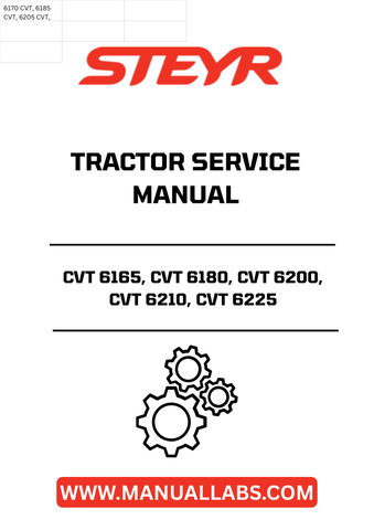 Unlock the full potential of your STEYR CVT tractor with the comprehensive Service Manual (Part No. 84172740). Designed specifically for models CVT 6165, CVT 6180, CVT 6200, CVT 6210, and CVT 6225, this manual is an essential resource for both seasoned professionals and DIY enthusiasts.