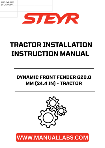 Enhance your tractor's performance and aesthetics with the STEYR Dynamic Front Fender, measuring 620.0 mm (24.4 in). Designed specifically for STEYR tractors, this front fender not only provides essential protection but also adds a sleek, professional look to your equipment.