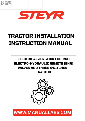 Upgrade your tractor's functionality with the STEYR Electrical Joystick, designed specifically for seamless control of two electro-hydraulic remote (EHR) valves. This joystick offers precision and ease of use, allowing you to manage your tractor's hydraulic systems with confidence and efficiency.