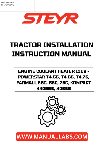 Introducing the STEYR Engine Coolant Heater, designed specifically for your Powerstar T4.55, T4.65, T4.75, Farmall 55C, 65C, 75C, and Kompakt 44055S, 4065S tractors. This 120V heater ensures optimal engine performance by preheating the coolant, allowing for easier starts in cold weather and reducing wear on your engine.