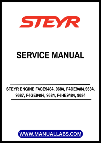 Unlock the full potential of your STEYR engine with the comprehensive Service Manual for models F4CE9484, 9684, F4DE9484, 9684, 9687, F4GE9484, 9684, and F4HE9484. This PDF file, catalog number 84328779, is an essential resource for both professionals and enthusiasts, providing detailed insights into maintenance, troubleshooting, and repair procedures.