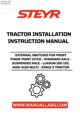 Enhance the functionality of your STEYR tractor with our External Switches for Front Three-Point Hitch, designed specifically for Standard and Suspended Axle models, including the LUXXUM 100-120 and 4100-4120 Multi-Stage V tractors. These switches provide seamless control over your hitch system, allowing for efficient operation and improved productivity on the field.