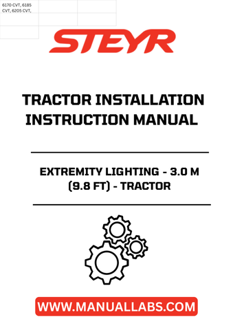 Enhance your tractor's visibility and safety with the STEYR Extremity Lighting, featuring a generous 3.0 M (9.8 FT) length. This high-quality lighting solution is designed specifically for STEYR tractors, ensuring a perfect fit and optimal performance. With its robust construction, it withstands the rigors of outdoor use, providing reliable illumination in any working condition.
