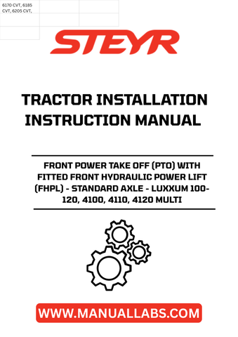 Introducing the STEYR Front Power Take Off (PTO) with Fitted Front Hydraulic Power Lift (FHPL) – the perfect enhancement for your LUXXUM 100-120, 4100, 4110, and 4120 multi-tractor systems. This robust PTO system is designed to maximize your tractor's versatility, allowing you to efficiently operate a wide range of front-mounted implements and attachments.