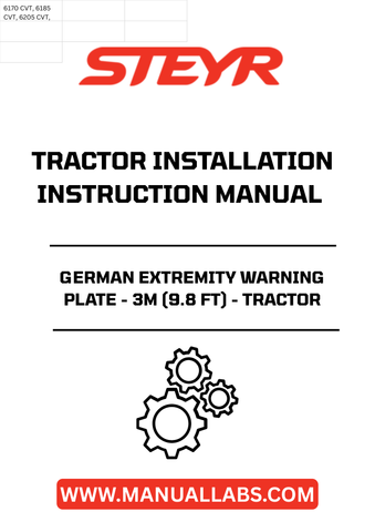 Introducing the STEYR German Extremity Warning Plate, designed for optimal safety and visibility during tractor operations. This high-quality 3M warning plate measures an impressive 9.8 feet, ensuring that your equipment is easily seen by others, reducing the risk of accidents on the job site.