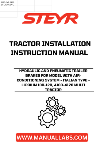 Upgrade your STEYR tractor with our premium Hydraulic and Pneumatic Trailer Brakes, specifically designed for models equipped with an air-conditioning system. This Italian-type brake system ensures optimal performance and reliability, making it an essential addition for your LUXXUM 100-120 and 4100-4120 multi-tractor setups.