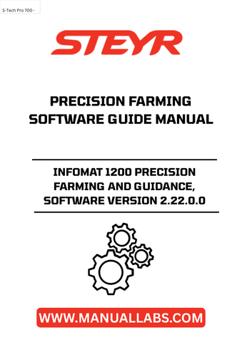 Elevate your farming efficiency with the STEYR Infomat 1200 Precision Farming and Guidance Software, version 2.22.0.0. This advanced software is designed to optimize your agricultural operations, providing you with the tools needed for precise field mapping, crop management, and data analysis.