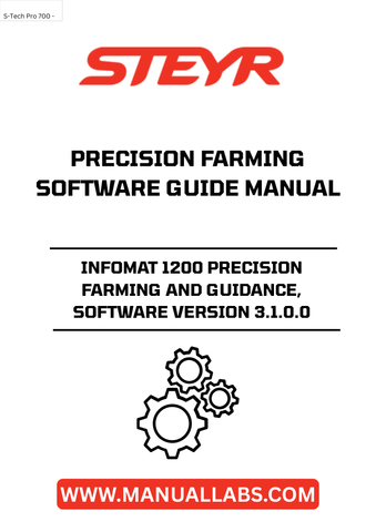 Elevate your farming efficiency with the STEYR Infomat 1200 Precision Farming and Guidance Software, version 3.1.0.0. This advanced software solution is designed to optimize your agricultural operations, providing you with the tools needed for precise field mapping, crop management, and data analysis.