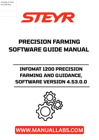 Experience the future of farming with the STEYR Infomat 1200 Precision Farming and Guidance Software, version 4.53.0.0. This advanced software is designed to enhance your agricultural operations, providing you with the tools needed for efficient field management and precise guidance. With its user-friendly interface, you can easily navigate through features that optimize your farming practices.