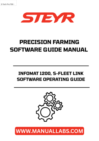 Unlock the full potential of your STEYR machinery with the STEYR Infomat 1200 S-Fleet Link Software Operating Guide. This comprehensive manual is designed to enhance your precision farming experience, providing you with essential insights and step-by-step instructions to optimize your equipment's performance.