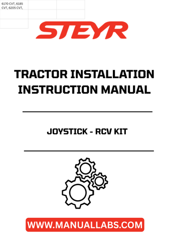 Enhance your tractor's functionality with the STEYR Joystick RCV Kit. This essential installation instructions manual (part number 82998746) provides clear, step-by-step guidance to ensure a seamless setup. Designed specifically for STEYR tractors, this kit allows for precise control of remote-controlled valves, making your agricultural tasks more efficient.