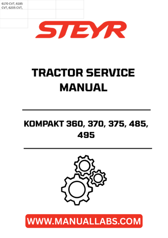 Unlock the full potential of your STEYR KOMPAKT tractor with the comprehensive service manual for models 360, 370, 375, 485, and 495. This essential guide provides detailed instructions and insights, ensuring you can maintain and repair your equipment with confidence and ease.