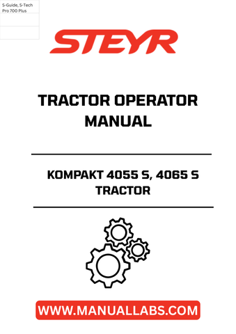 Enhance your operational efficiency with the STEYR KOMPAKT 4055 S and 4065 S Tractor Operator Manual (Part No. 47374488). This comprehensive guide is designed to provide you with all the essential information needed to maximize the performance of your tractor. From detailed specifications to maintenance tips, this manual is an invaluable resource for both new and experienced operators.