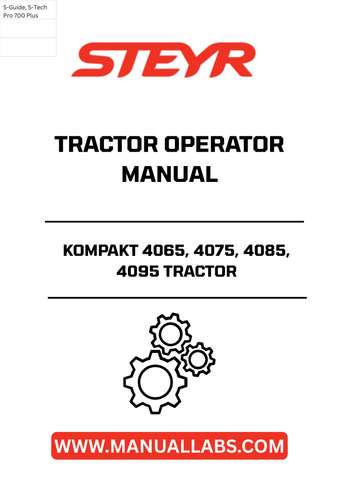 Enhance your farming efficiency with the STEYR KOMPAKT 4065, 4075, 4085, 4095 Tractor Operator Manual. This comprehensive guide is designed to provide you with essential information and insights to maximize the performance of your tractor. With clear instructions and detailed illustrations, you’ll navigate your machine’s features with ease.