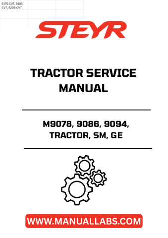Discover the ultimate resource for maintaining your STEYR M9078, 9086, and 9094 tractors with the SM GE Tractor Service Manual (7-96080R1). This comprehensive guide is designed to provide you with detailed instructions and insights, ensuring your tractor operates at peak performance.