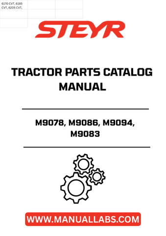 Discover the essential STEYR M9078, M9086, M9094, M9083 Tractor Parts Catalog Manual - 7-3291, your go-to resource for maintaining and repairing your STEYR tractor. This comprehensive manual provides detailed diagrams and specifications, ensuring you have all the information needed to keep your equipment running smoothly.