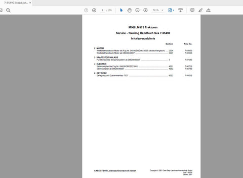 Discover the essential STEYR M968 and M975 Tractor Service Training Manual (7-95490) in a convenient PDF format. This comprehensive guide is designed for both novice and experienced technicians, providing detailed insights into the maintenance and repair of these powerful tractors.