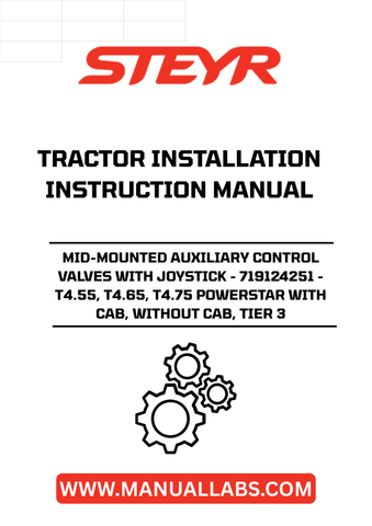 Upgrade your STEYR tractor with the Mid-Mounted Auxiliary Control Valves featuring a joystick, designed specifically for T4.55, T4.65, and T4.75 PowerStar models. This essential accessory enhances your tractor's functionality, allowing for precise control of various attachments and implements, whether you're working with or without a cab.