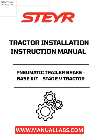 Upgrade your tractor's performance with the STEYR Pneumatic Trailer Brake Base Kit, designed specifically for Stage V tractor installations. This essential kit ensures optimal braking efficiency, enhancing safety and control while towing heavy loads. With precise engineering, it seamlessly integrates with your existing system, providing a reliable solution for all your agricultural needs.