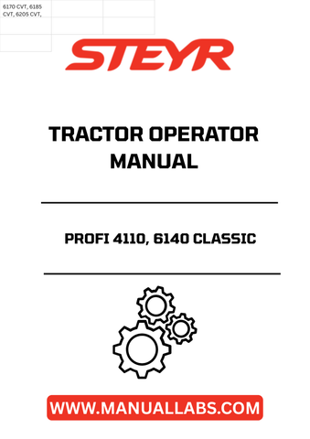 Discover the essential STEYR PROFI 4110, 6140 Classic Tractor Operator Manual, designed to enhance your farming experience. This comprehensive guide provides detailed instructions and insights tailored specifically for your STEYR tractor, ensuring you maximize its performance and longevity.