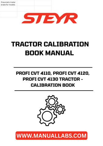 Enhance the performance of your STEYR PROFI CVT 4110, 4120, and 4130 tractors with the essential Calibration Book Manual (Part No. 47851903). This comprehensive guide is designed to help you achieve optimal calibration settings, ensuring your tractor operates at peak efficiency.