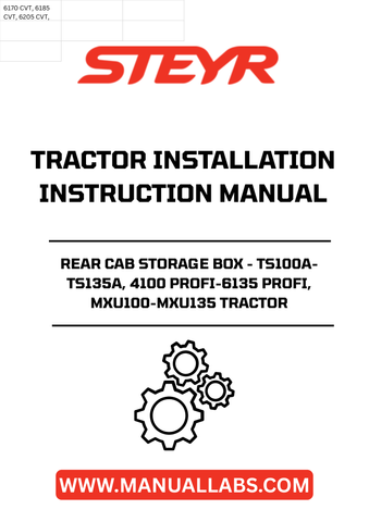 Enhance your STEYR tractor's functionality with the STEYR Rear Cab Storage Box, designed specifically for models TS100A-TS135A, 4100 PROFI-6135 PROFI, and MXU100-MXU135. This durable storage solution provides ample space for tools, equipment, and personal items, ensuring everything you need is within easy reach while you work.