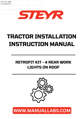 Transform your STEYR tractor with the STEYR Retrofit Kit, designed to enhance visibility and functionality with four powerful rear work lights mounted on the roof. This kit is perfect for those who need reliable lighting for nighttime operations or low-light conditions, ensuring you can work efficiently and safely.