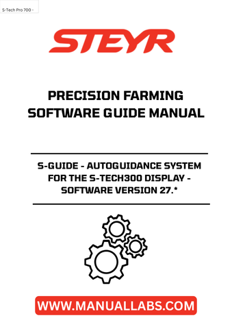 Experience unparalleled precision in your farming operations with the STEYR S-GUIDE Autoguidance System, designed specifically for the S-TECH300 display. This advanced software version 27.* enhances your agricultural efficiency by providing accurate guidance, ensuring optimal field coverage and reduced overlap, ultimately saving you time and resources.