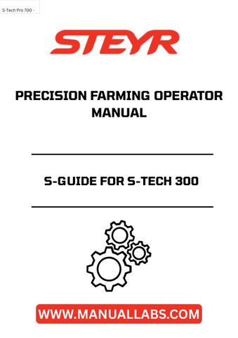 Discover the STEYR S-Guide for S-Tech 300 Precision Farming Operator Manual, your essential companion for maximizing the efficiency of your farming operations. This comprehensive manual provides detailed instructions and insights into the advanced features of the S-Tech 300 system, ensuring you harness its full potential for precision agriculture.