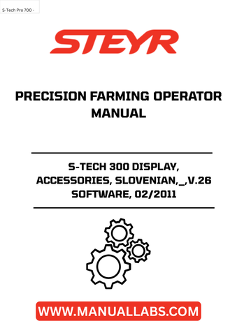 Introducing the STEYR S-TECH 300 Display, a cutting-edge solution designed for precision farming enthusiasts. This advanced display system is equipped with the latest V.26 software, ensuring seamless operation and enhanced functionality. With its user-friendly interface, farmers can easily monitor and manage their agricultural tasks, optimizing productivity and efficiency.
