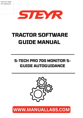 Experience precision farming like never before with the STEYR S-TECH PRO 700 Monitor S-Guide Autoguidance Tractor Software Guide Manual. This essential tool is designed to enhance your agricultural efficiency, providing you with the guidance needed to optimize your tractor's performance. With its user-friendly interface, you can easily navigate through advanced features that streamline your farming operations.