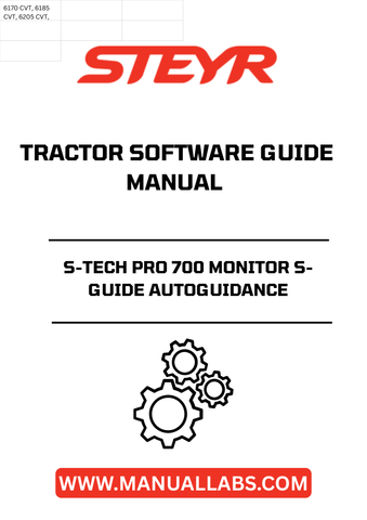 Experience precision farming like never before with the STEYR S-TECH PRO 700 Monitor S-Guide Autoguidance Tractor Software. This advanced software guide manual (part number 48115327) is designed to enhance your agricultural efficiency, providing you with the tools needed for seamless navigation and optimal field performance.