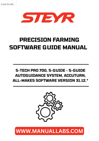 Introducing the STEYR S-TECH PRO 700 with S-GUIDE Autoguidance System, designed to elevate your precision farming experience. This advanced system integrates seamlessly with your equipment, providing unparalleled accuracy and efficiency in your agricultural operations. With the latest All-Makes Software Version 31.12.*, you can expect enhanced compatibility and performance across various machinery.