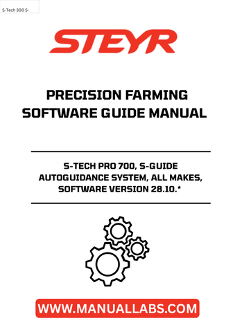 Experience unparalleled precision in your farming operations with the STEYR S-TECH PRO 700 S-GUIDE Autoguidance System. Designed for all makes, this advanced system ensures that you achieve optimal accuracy in your fieldwork, reducing overlap and saving valuable resources. With software version 28.10.*, you can trust that you are equipped with the latest technology to enhance your productivity.